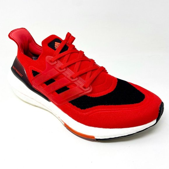 Adidas Ultraboost 21 Vivid Red Solar Black Mens Running Sneakers FY0387 - Picture 2 of 5